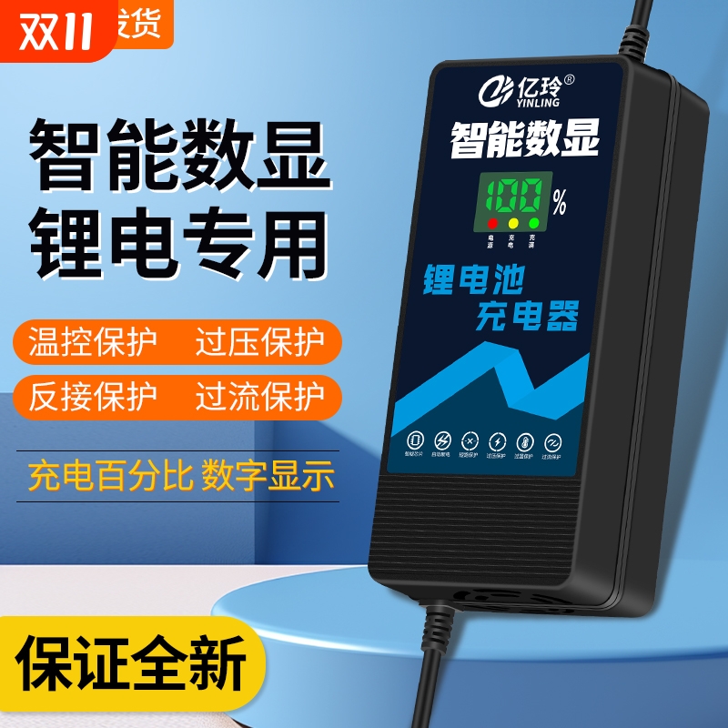 亿玲数显48V三元铁锂专用充电器