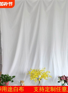 白布纯白色布料拍照摄影投影背景布野餐布涤棉画布涂鸦扎染手工