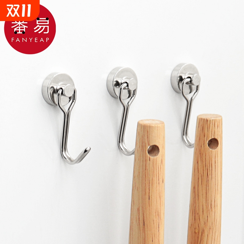 挂钩/磁铁AD1sn0-免打孔磁铁钩磁性金属家用挂饰品工具磁吸可旋转