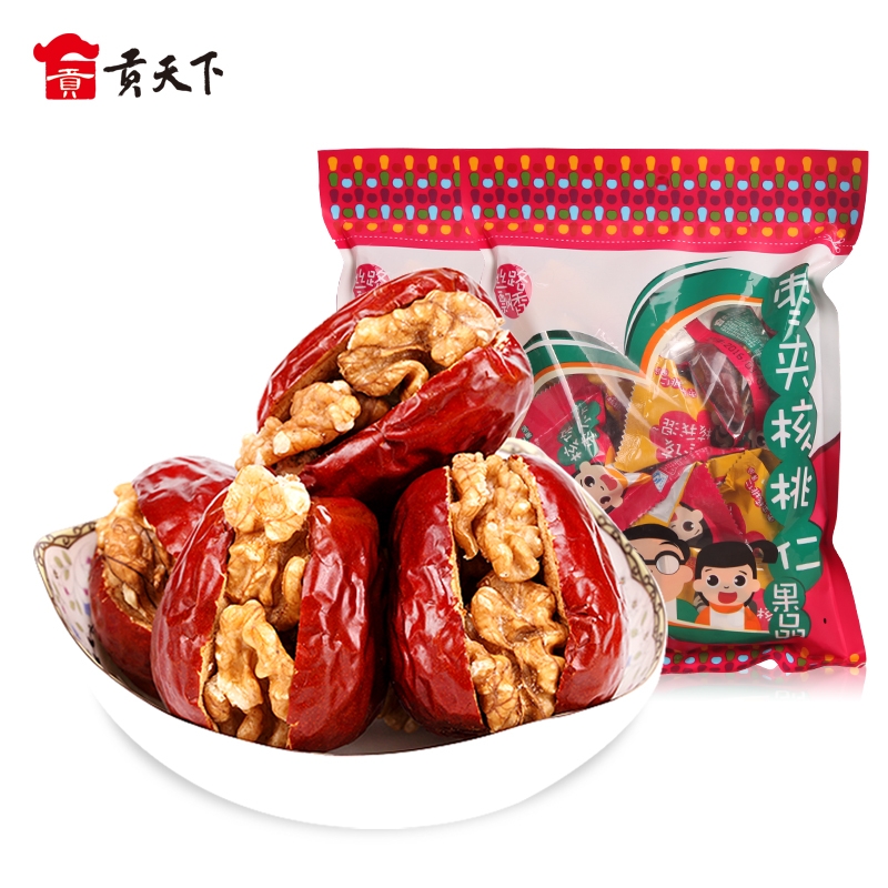 枣夹核桃258g袋装多规格山西特产休闲混合零食红枣夹核桃仁干枣子