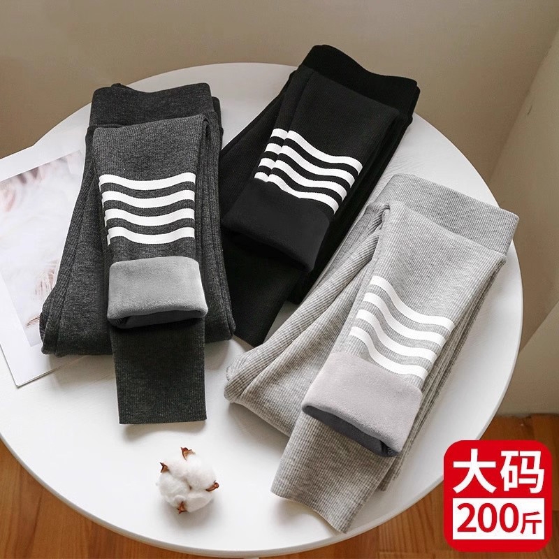 大码加绒打底裤子女外穿秋裤梨型