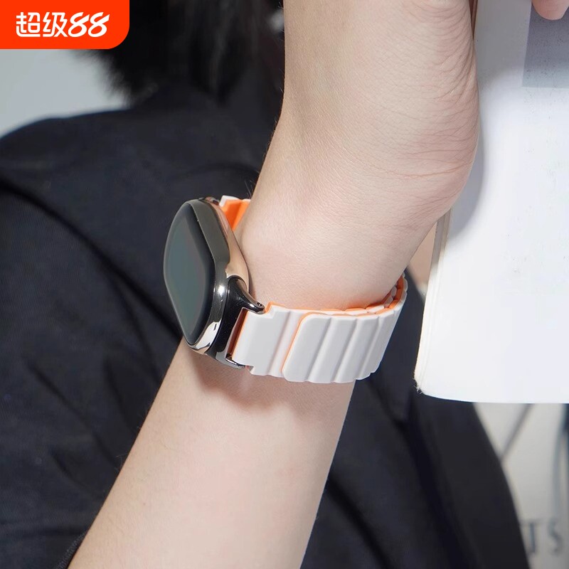 适用小米手环8表带9磁吸硅胶7运动手表6腕带5智能4男女生夏天3