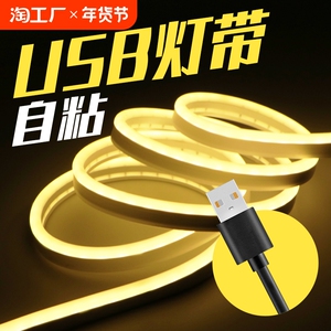 usb电池盒led无光斑COB灯带5V防水地摊服装模型电视背景氛围灯条