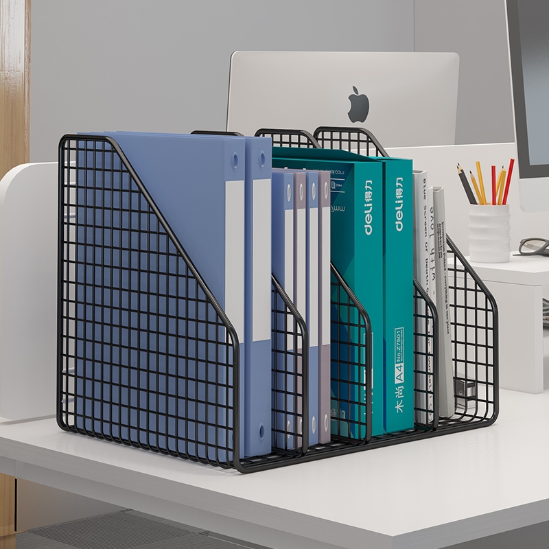 金属文件收纳架办公桌置物架文件夹收纳盒工位大容量文件储物神器