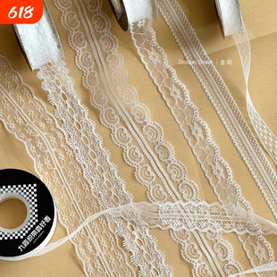 ins韩式蕾丝花边丝带发饰飘带唯美镂空蝴蝶结diy花束手工包装饰