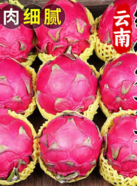 【皮皱甜心】云南红心火龙果当季水果红肉金都一号整箱大果清甜