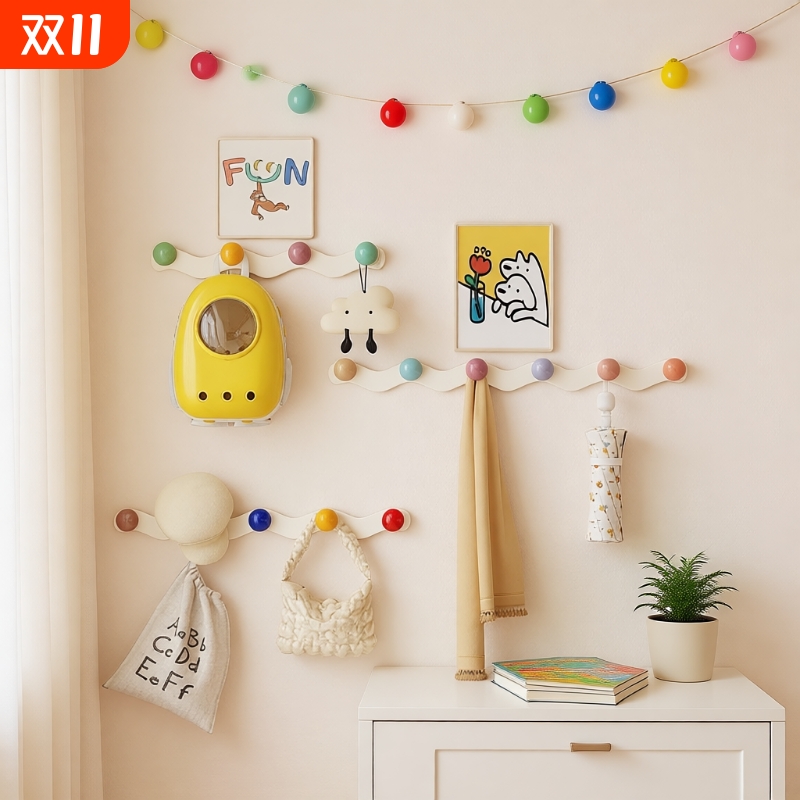 玄关进门挂钩挂衣钩挂衣架墙上壁挂卧室免打孔入户门后钥匙包包架