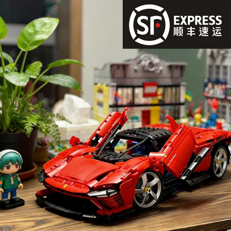 兼容乐高兰博赛车法拉积木利拼装模型成人高难度男孩玩具生日礼物
