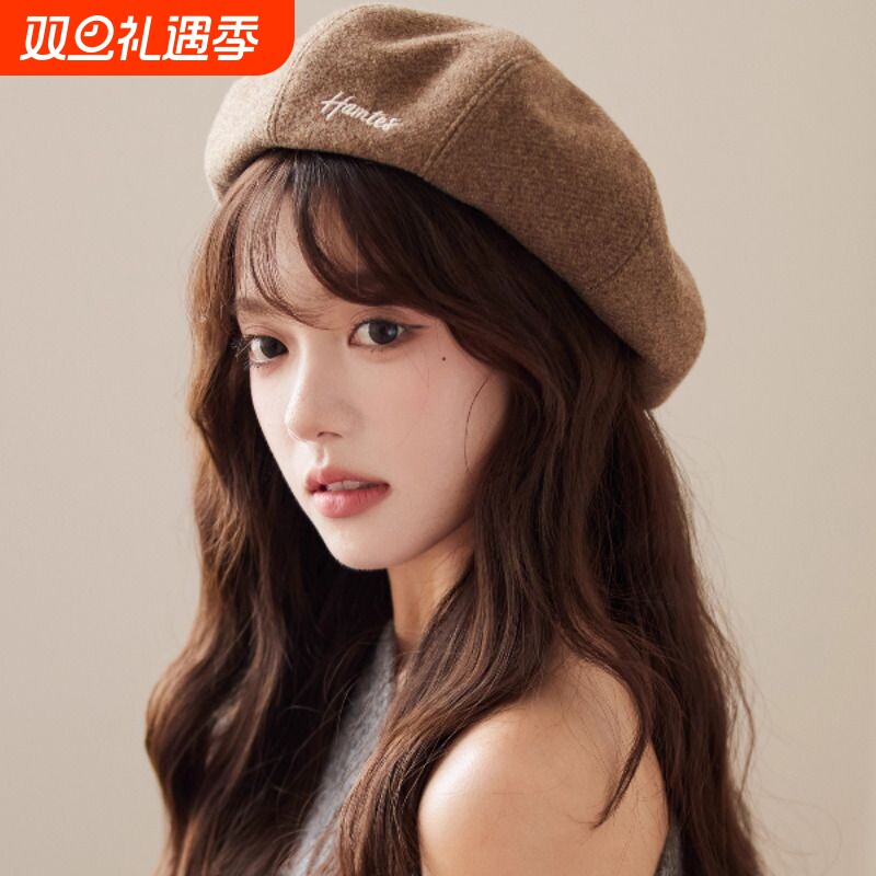秋冬立体版型加厚保暖贝雷帽画家帽八角蓓蕾帽显脸小复古南瓜帽潮