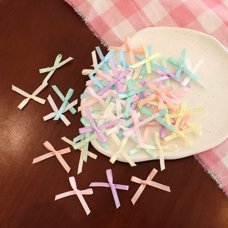 可爱迷你蝴蝶结装饰芭蕾风混搭多色出卡打包材料手工diy配件辅料