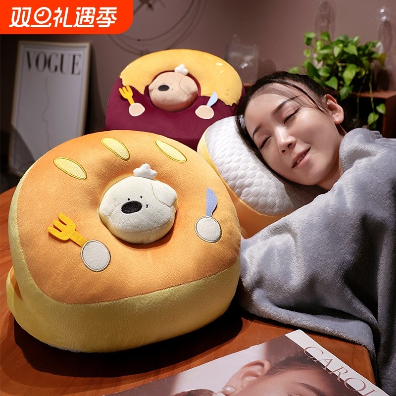 可爱卡通厨师狗儿童午睡趴睡枕小学生午休枕头办公室睡觉神器夏季