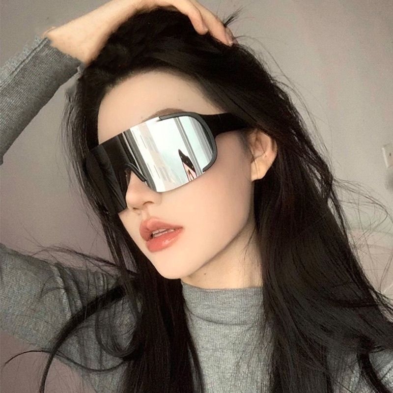 骑行眼镜墨镜女登山个性连体大框滑雪护目镜防风防晒太阳镜男大脸