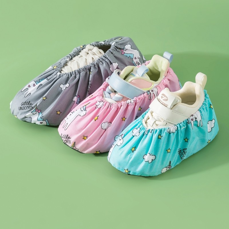 儿童布鞋套家用室内可反复洗使用厚防滑底卡通小学生电脑机房脚套