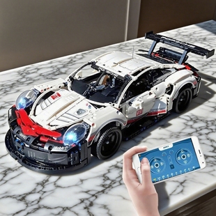 保时捷911兼容乐高积木跑车遥控机械组高难度大型拼装 玩具男礼物