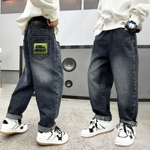韩版 新款 宽松加绒加厚老爹裤 中大童春秋冬季 男童裤 萝卜裤 子儿童装