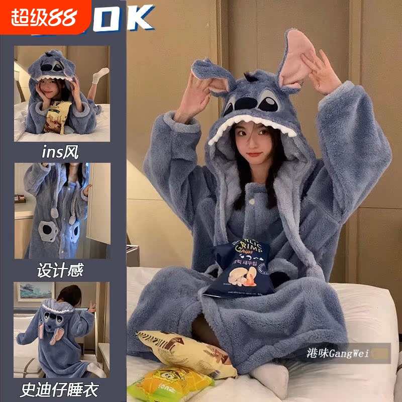 珊瑚绒秋冬睡衣套装|千人加购