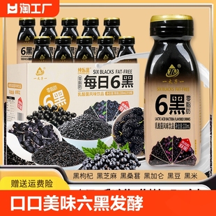 口口美味六黑发酵酸奶饮品黑米芝麻枸杞加仑桑葚黑豆滋养品每日