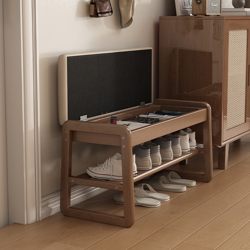 换鞋凳门口家用轻奢实木穿鞋入户可坐鞋柜一体可收纳玄关窄小鞋凳