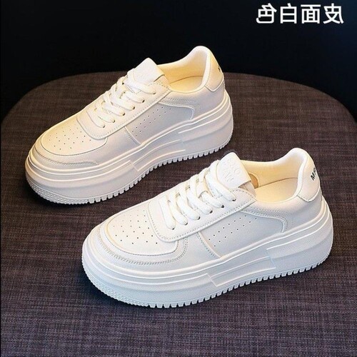 意尔康心选厚底小白鞋女2626新款舒适 春夏季皮面休闲夏款板鞋春