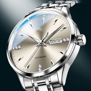 名牌钢带商务防水石英腕表高级感男士 男款 手表全自动非机械表正品