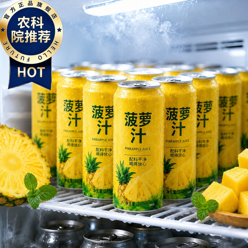 农科院冰菠萝纯果汁饮料纯鲜榨无添加小瓶调酒清爽解腻官方旗舰店图片