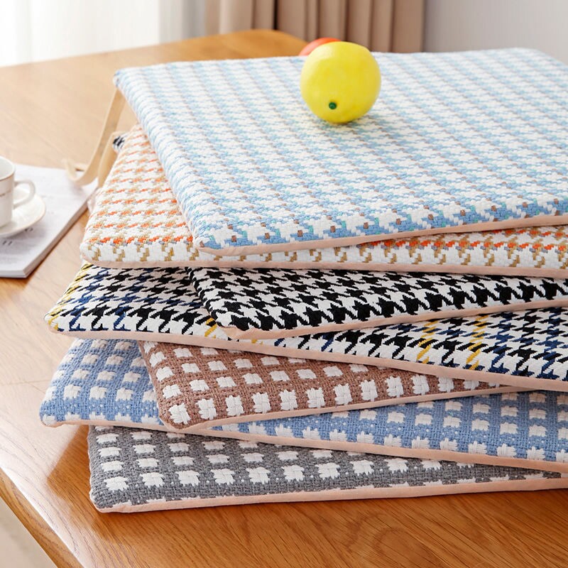 四季椅子坐垫加厚通用棉麻餐桌椅垫家用可拆洗屁垫学生办公室久坐