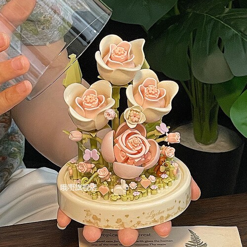 【批发价】永生积木花模型拼装