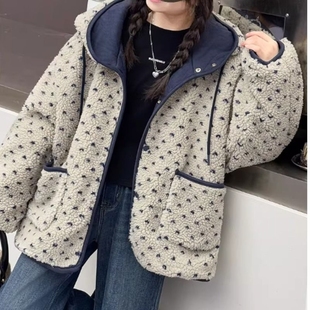 洋气加厚保暖爱心连帽毛毛衣W29 儿童装 女童夹棉外套冬季 2025新款