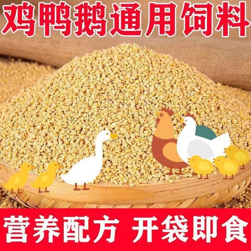 小鸡饲料开口料雏中大鸡鸭鹅鸟料全价鸡食颗粒料钓鱼打窝营养蛋白