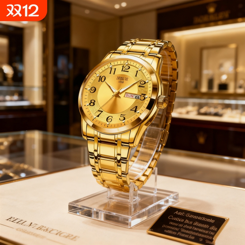 手表男款全自动男表数字双日历防水腕表男机械风全自动防水高级感