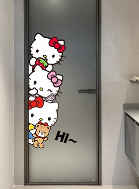 KT猫贴纸房间改造门贴墙贴纸新款防水衣柜贴纸hello kitty猫可爱