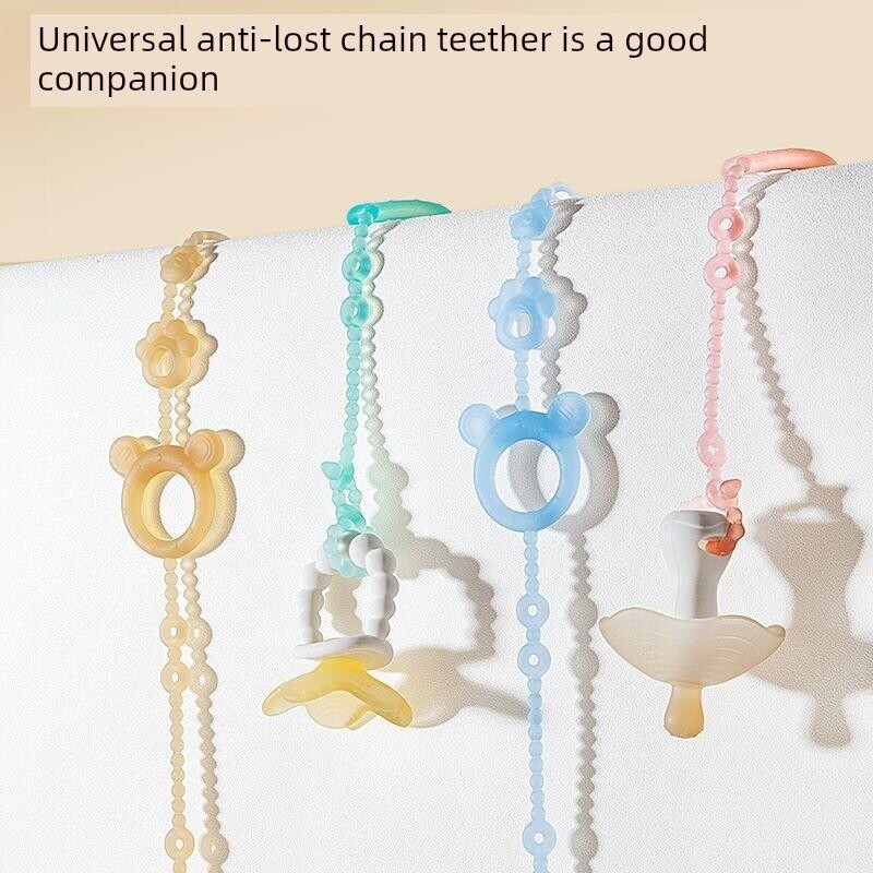 奶嘴防掉炼婴儿磨牙棒口香糖防丢绳可咬硅胶婴儿专用牙炼夹