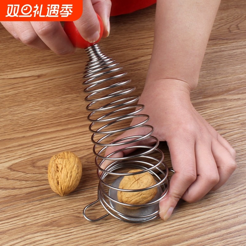 夏威夷果坚果碎壳器开砸核桃神器不锈钢弹簧核桃夹坚果开壳器榛子
