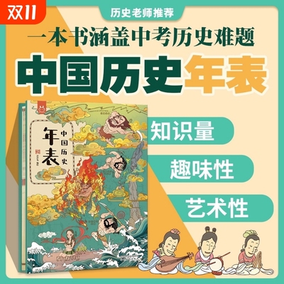 正版 洋洋兔漫画版中国历史年表 6-14岁少年儿童历史百科全书 中国长卷手绘年表历史大事件思维导图年代表历史绘本工具书挂图