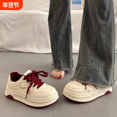 百搭厚底小白鞋2026新款