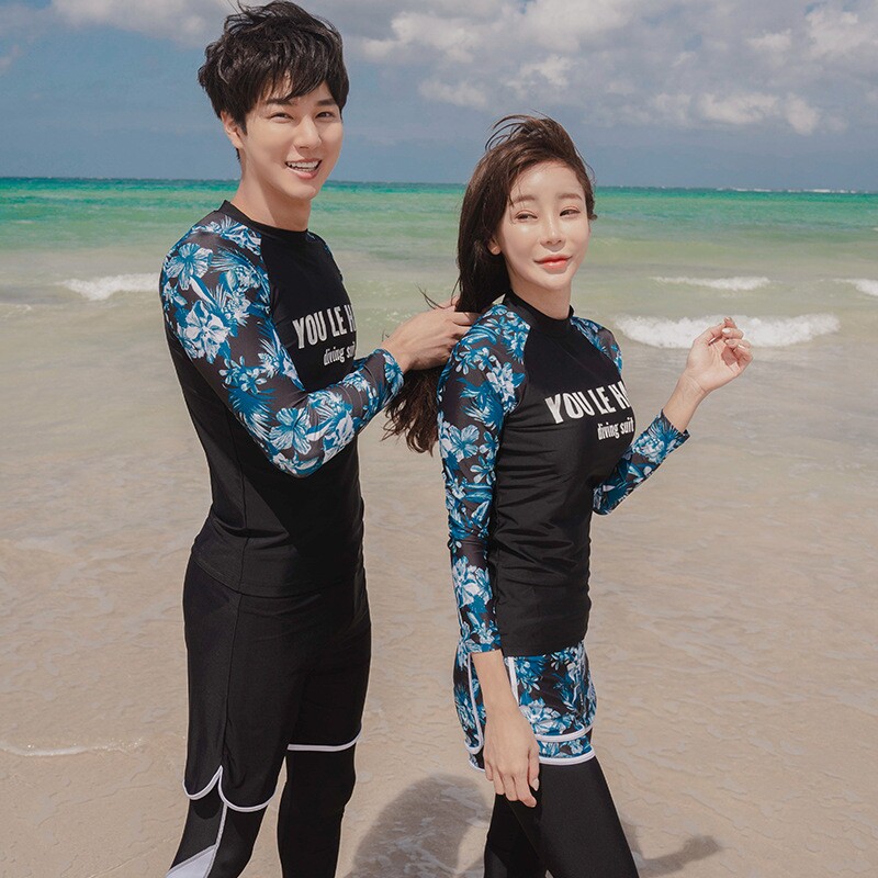 2020新款潜水服女情侣男士浮潜衣速干冲浪服游泳衣长袖水母衣