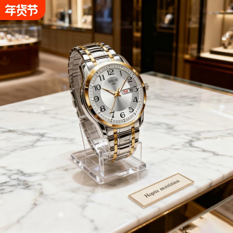 手表瑞士名表正品全自动机械风石英表商务高级感夜光防水时尚钢带