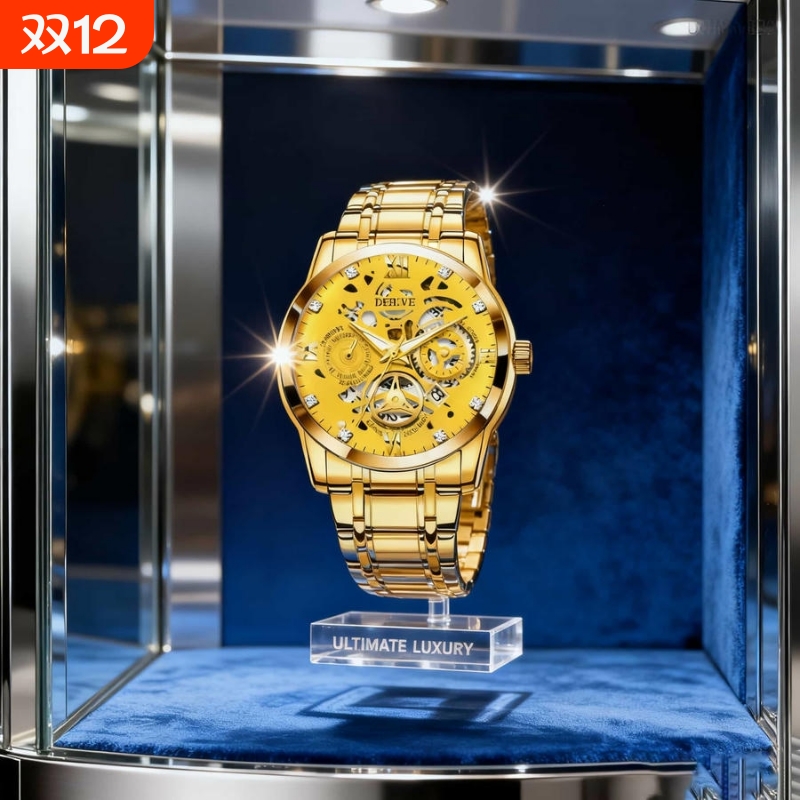 瑞士同款青少年初高中学生手表男款简约潮流全自动机械防水石英表