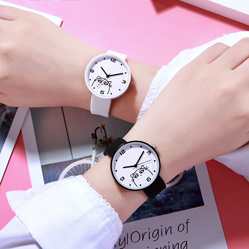 超薄糖果色硅胶手表小清新韩版表盘女生初中小学生简约百搭果冻