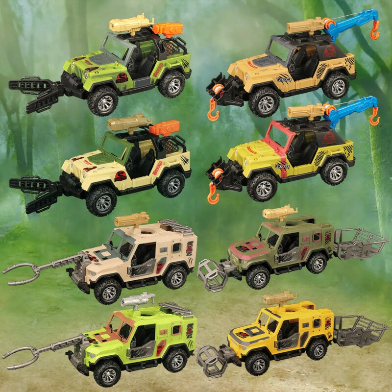 儿童恐龙救援车益智惯性吊车叉车玩具铲车模型汽车男孩子生日礼物