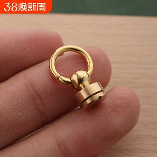 黄铜带圈和尚头4066 奶嘴钉 旋转包扣侧扣挂扣 圈14mm黄铜材质