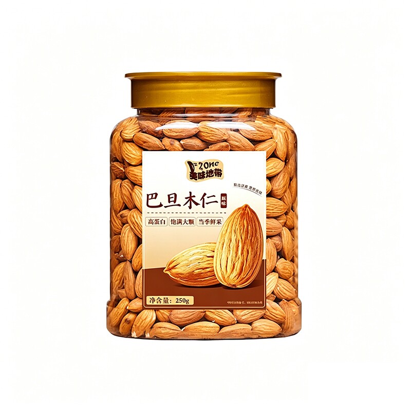 原味巴旦木仁罐装扁桃仁干果烘焙孕妇坚果休闲零食新货250g多规格