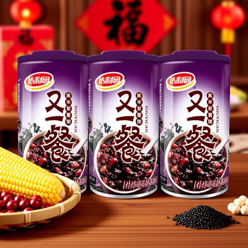 八宝粥360g罐装黑米玉米红豆即食学生老人营养早餐食品特产