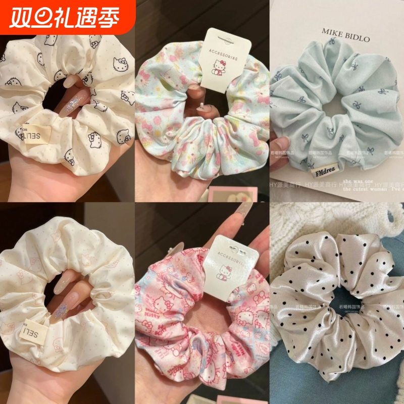 新款韩系甜美发圈可爱马尾气质大肠头绳简约设计少女发饰发绳