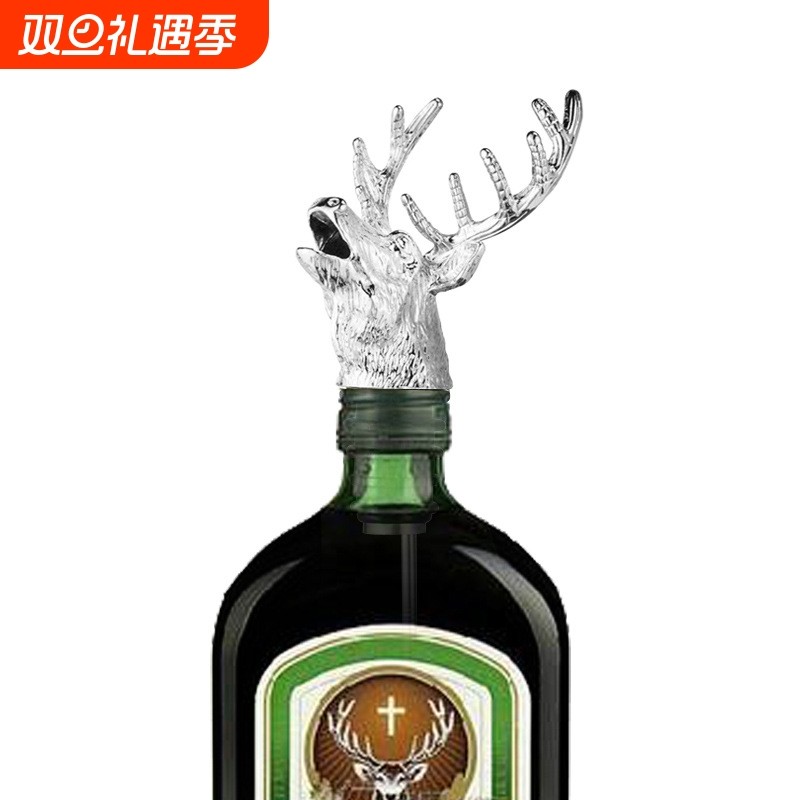 ?批发野格圣鹿 鹿头酒嘴倒酒器红酒瓶塞引酒器洋酒倒酒塞酒吧