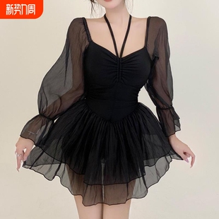 连体微胖女孩保守长袖 爆款 高级感温泉显瘦遮肚 2025新款 泳衣女夏季