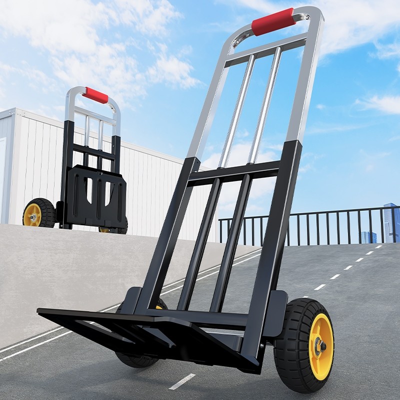 手拉车折叠轻便携拉杆车家用手推车行李搬运小拖车结实搬家收纳