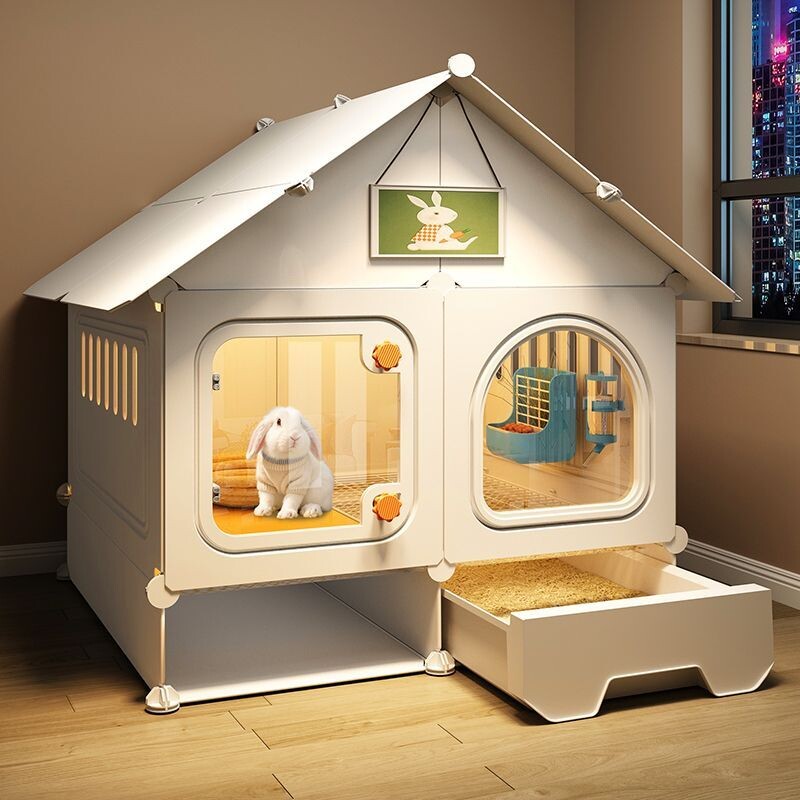 兔笼别墅带抽屉式厕所家用大号养兔专用兔窝荷兰猪豪华侏儒兔笼子