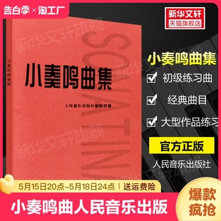 小奏鸣曲集 官方正版 音乐书籍钢琴教材人音红皮书钢琴曲集入门教程大开本舒伯特巴赫贝多芬莫扎特克列门蒂大调前奏曲 人民音乐出版