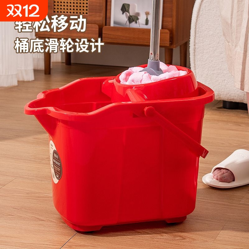 加厚宽家用拖把桶脱水桶懒人免水洗拖地神器长方形手提塑料挤水桶
